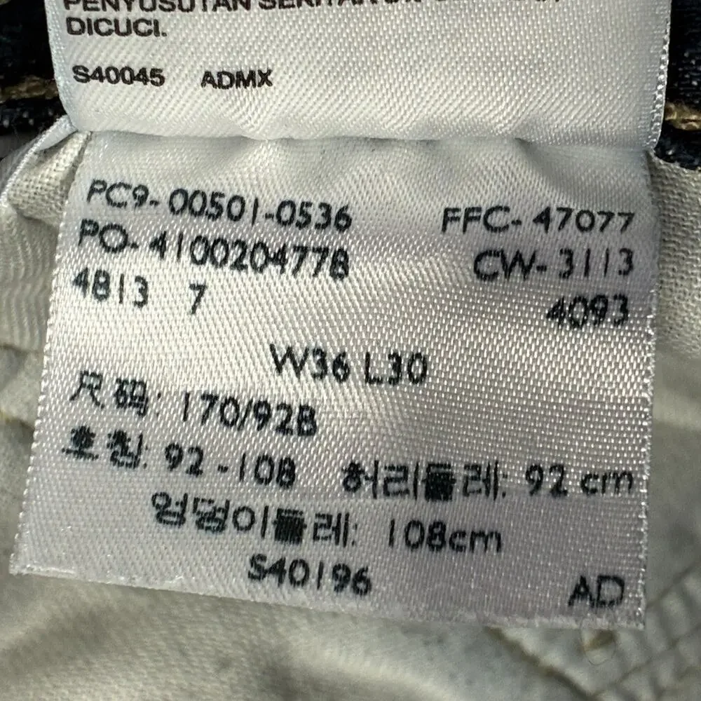 Levi's 501 Jeans Mens 36x 30 Dark Wash Denim Original Straight Fit Button Fly